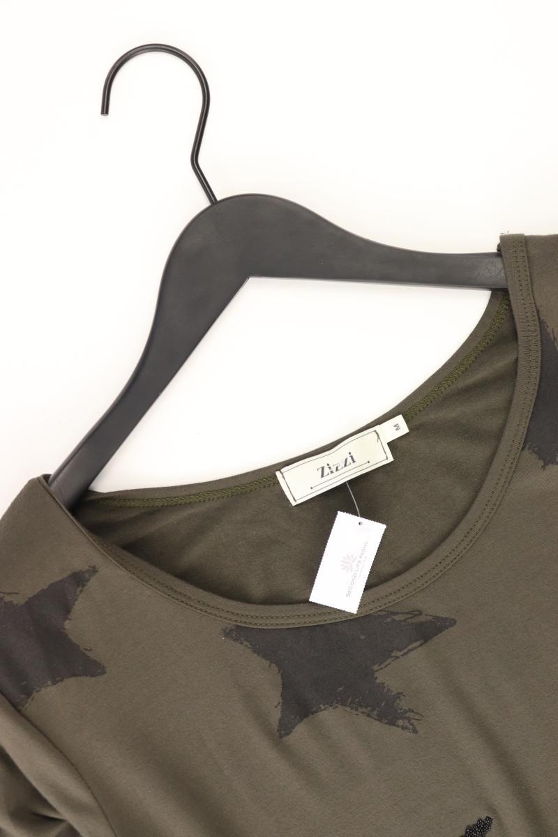 Zizzi Regular Shirt Gr. 46/48 3/4 Ärmel olivgrün aus Viskose