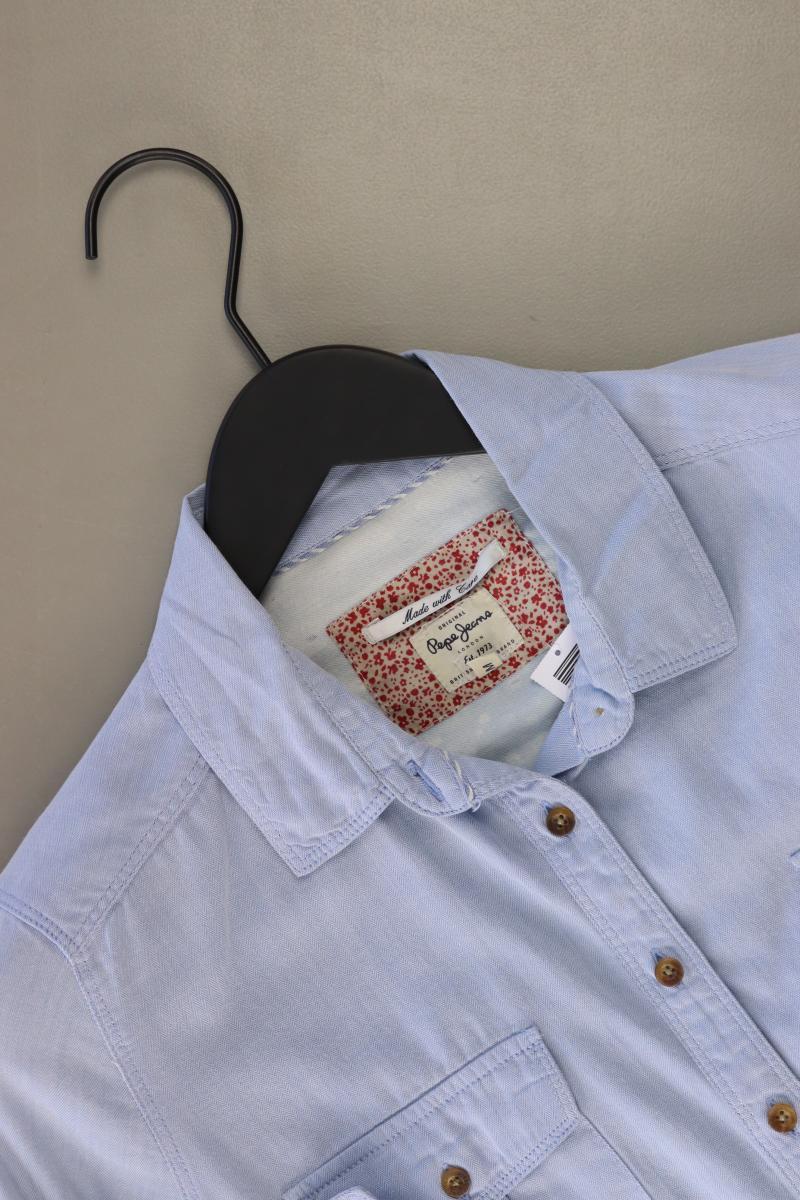 Pepe Jeans Langarmbluse Gr. M blau aus Baumwolle