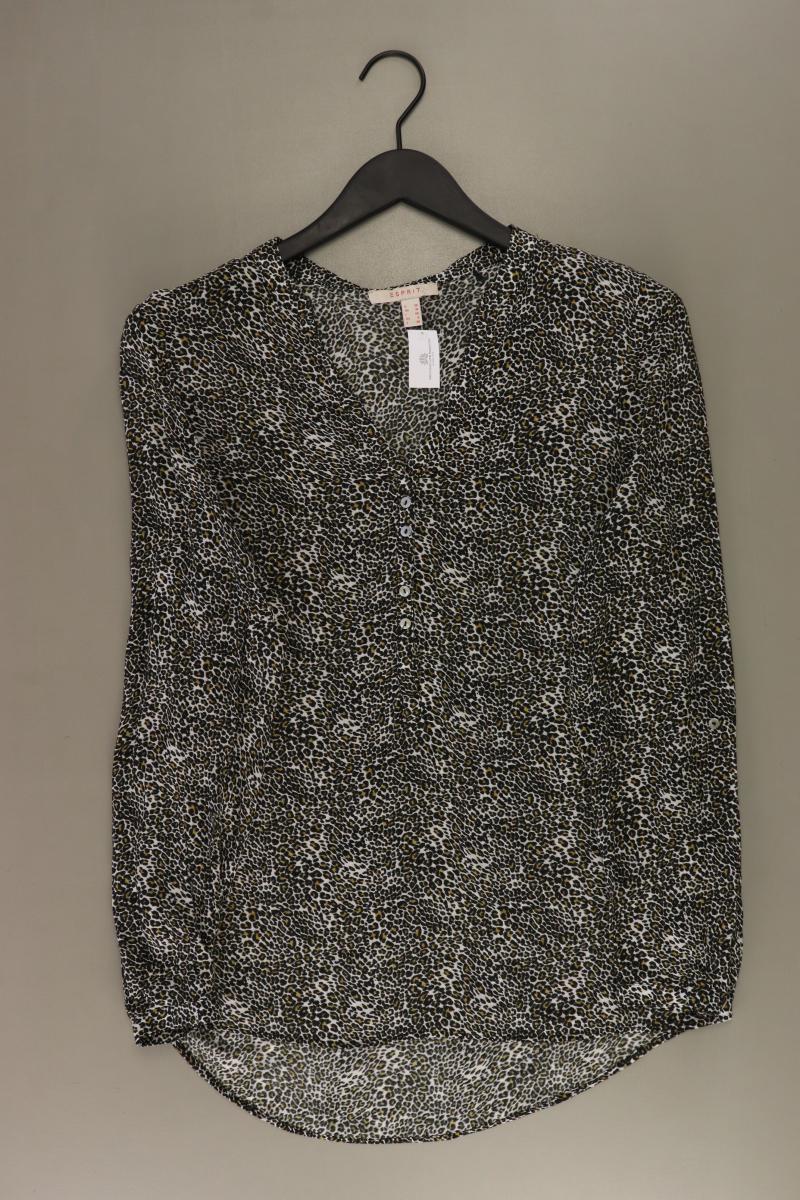 Esprit Langarmbluse Gr. 36 mit Tierdruck braun aus Viskose