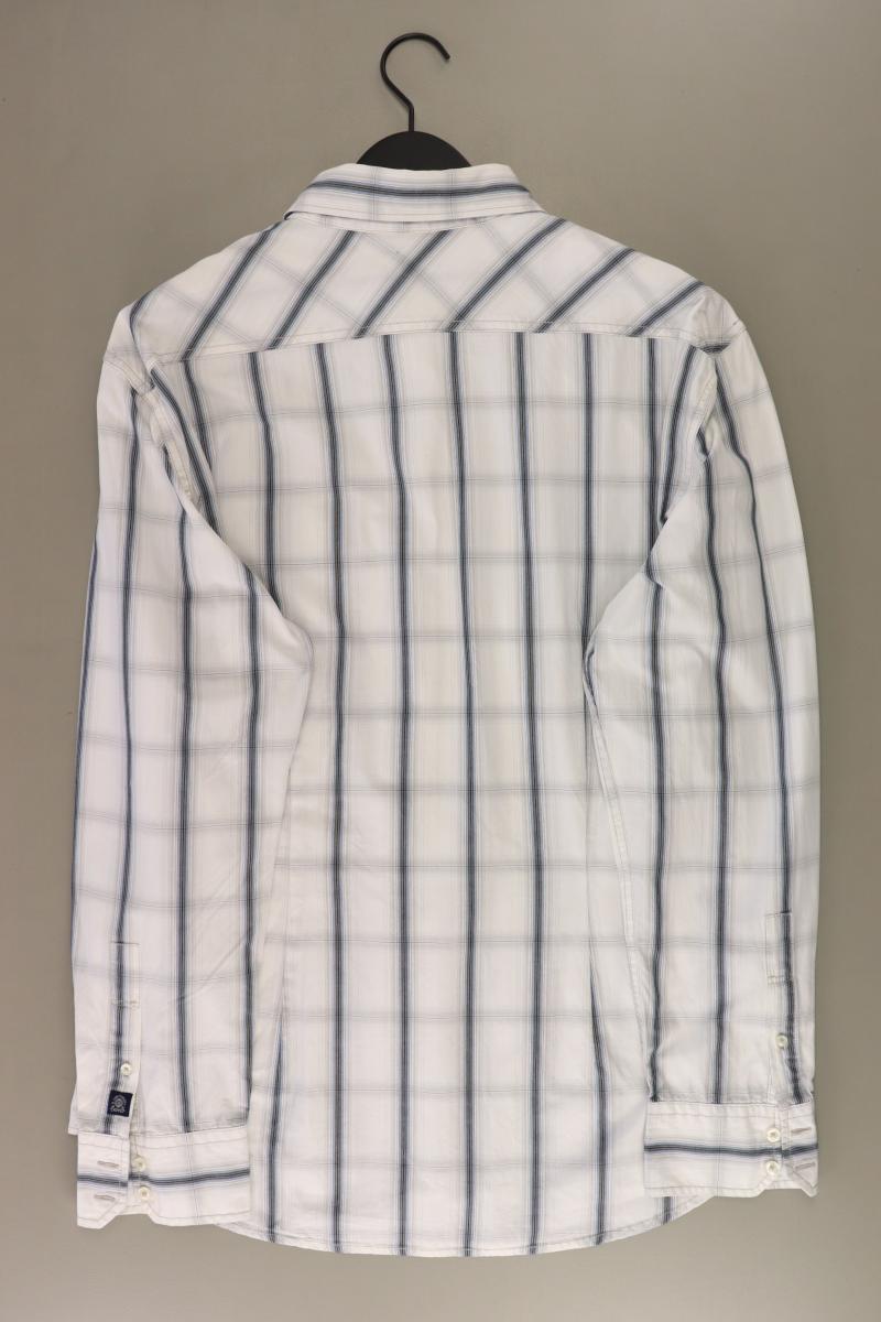 Tom Tailor Karohemd für Herren Gr. XXL kariert Langarm weiß aus Baumwolle