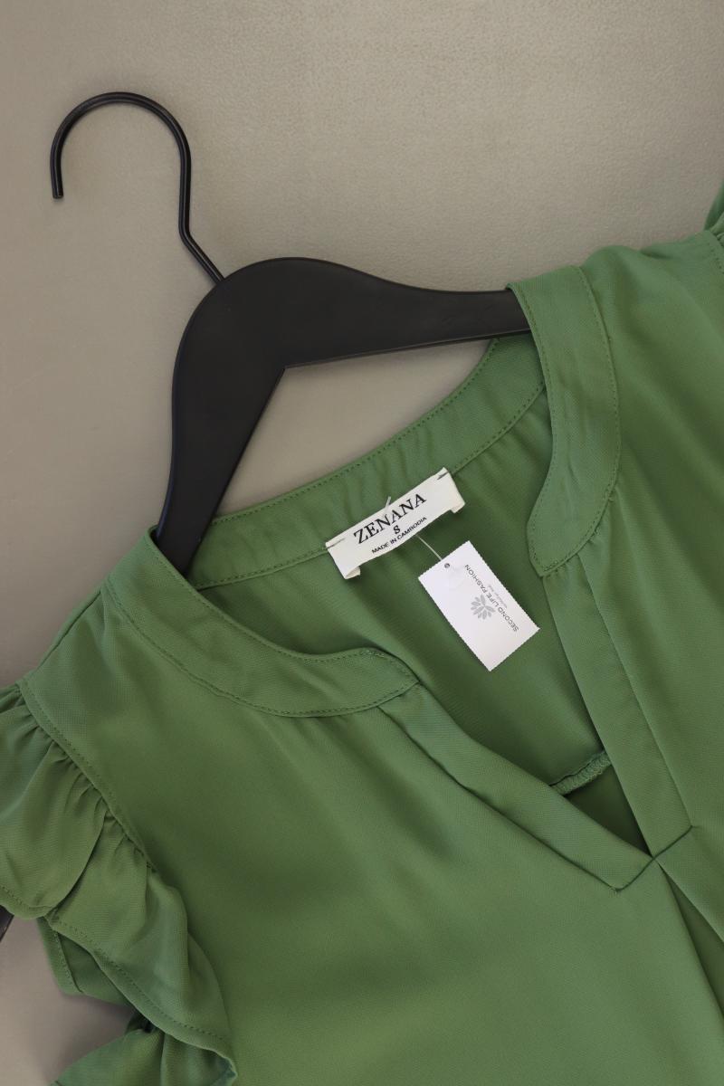 ZANANA Kurzarmbluse Gr. S grün aus Polyester
