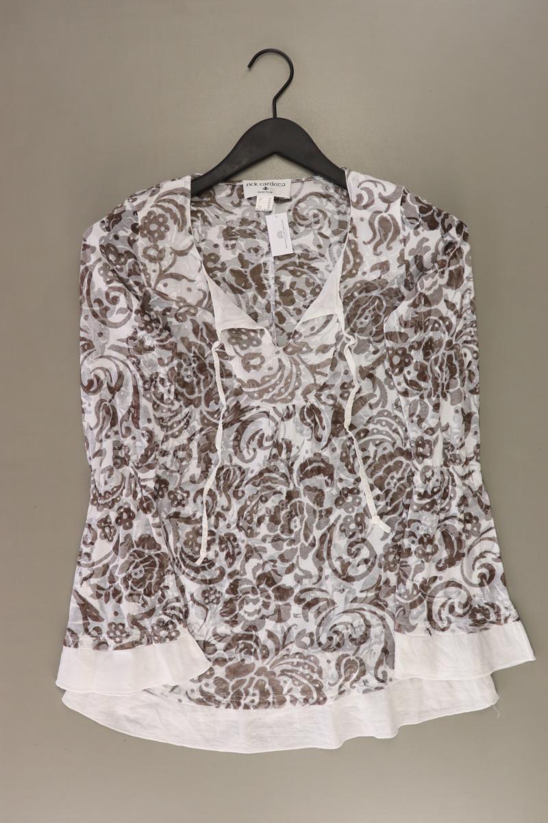 rick cardona Regular Bluse Gr. 38 Trompetenärmel weiß