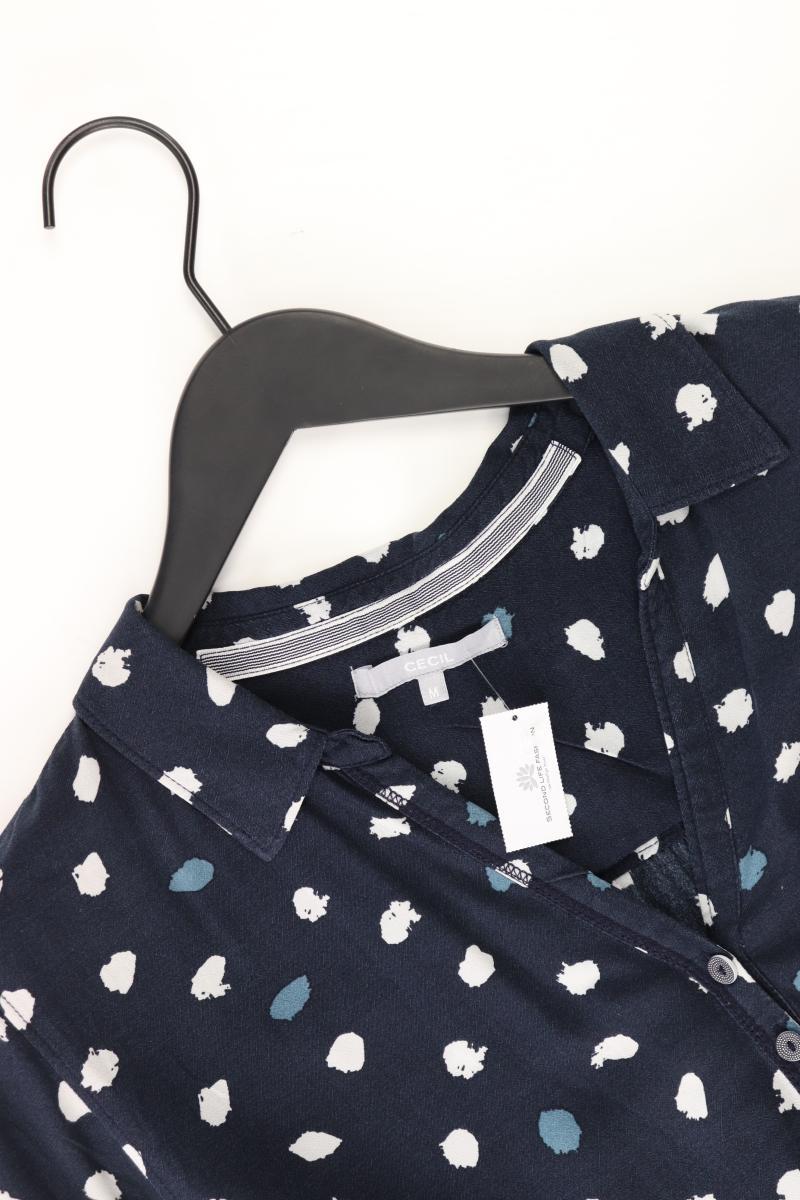 Cecil Regular Bluse Gr. M gepunktet 3/4 Ärmel blau