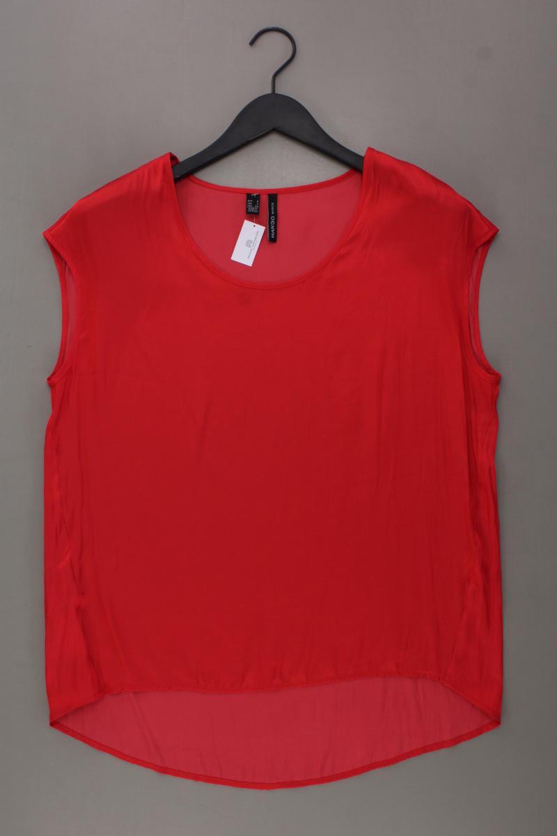 Mango Kurzarmbluse Gr. S rot aus Polyester