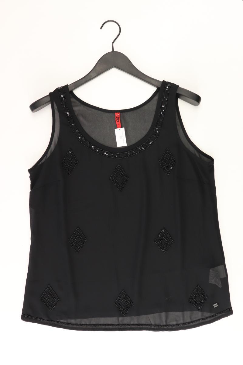 QS by s.Oliver Regular Bluse Gr. 42 Träger mit Pailletten schwarz aus Polyester
