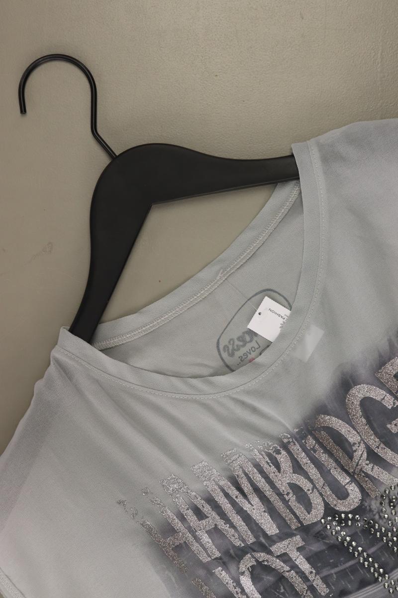 Kurzarmbluse Gr. M grau aus Polyester