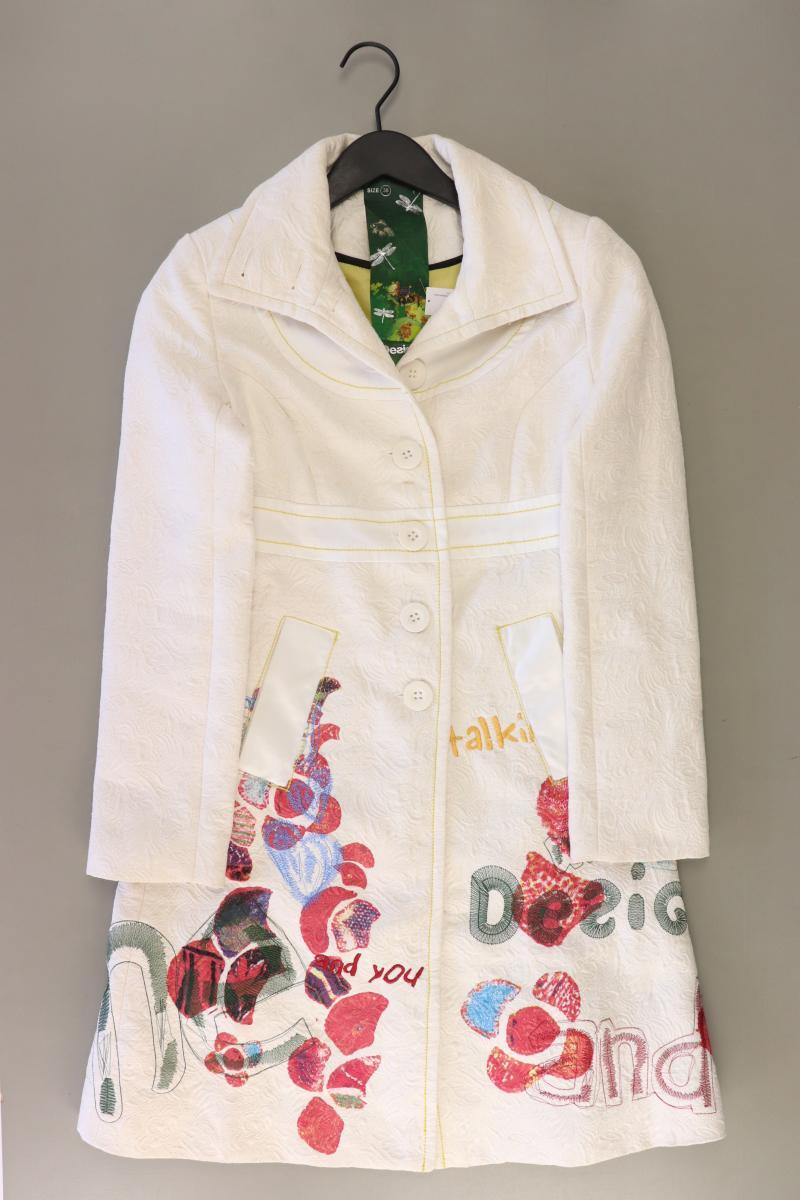 Desigual Regular Mantel Gr. 38 weiß aus Baumwolle