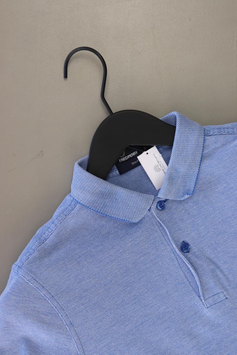 FRED PERRY Poloshirt für Herren Gr. S Kurzarm blau aus Baumwolle