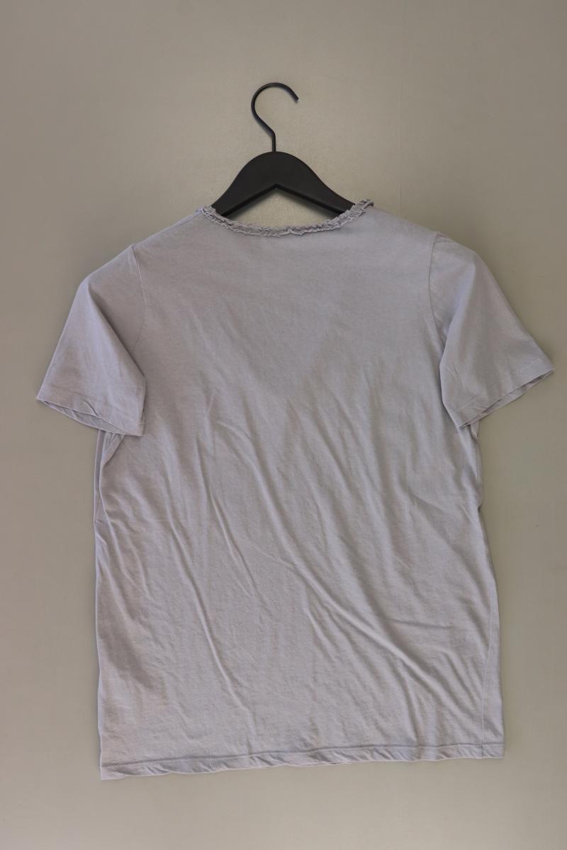 Allude Shirt mit V-Ausschnitt Gr. L Kurzarm grau aus Baumwolle