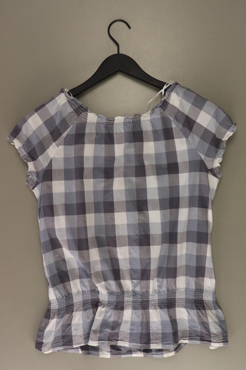 Esprit Karobluse Gr. 38 kariert Kurzarm blau aus Baumwolle