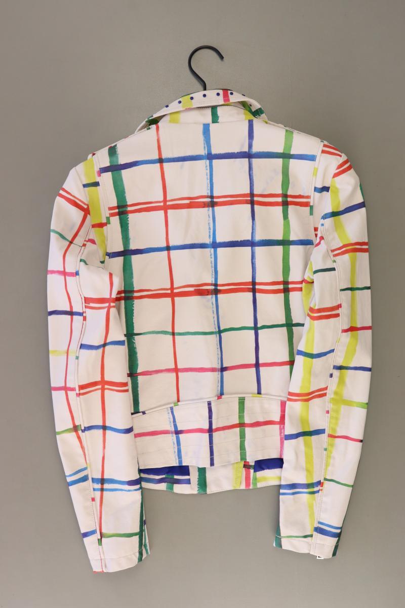 Desigual Bikerjacke Gr. 38 kariert weiß aus Polyurethan