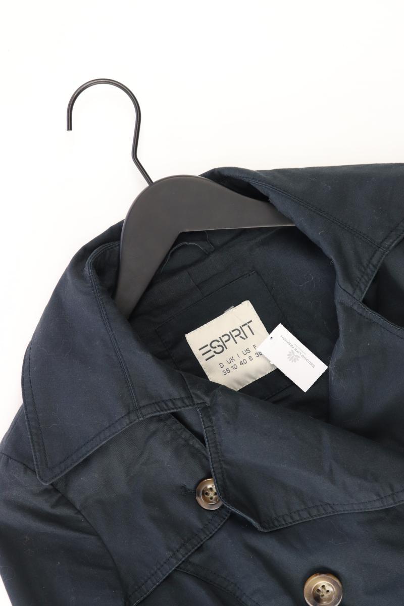 Esprit Regular Mantel Gr. 36 mit Gürtel schwarz aus Baumwolle