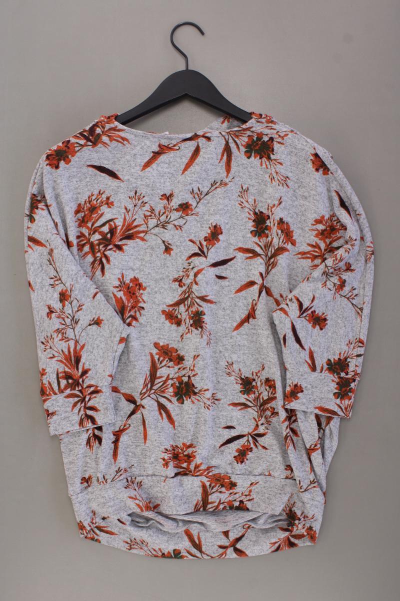 B.Young Oversize-Pullover Gr. XL mit Blumenmuster neuwertig grau aus Polyester