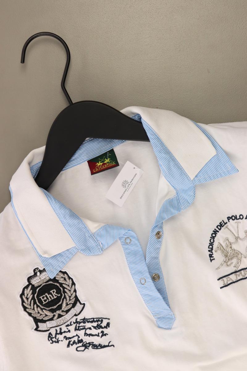 La Martina Poloshirt Gr. 36 Kurzarm weiß aus Baumwolle