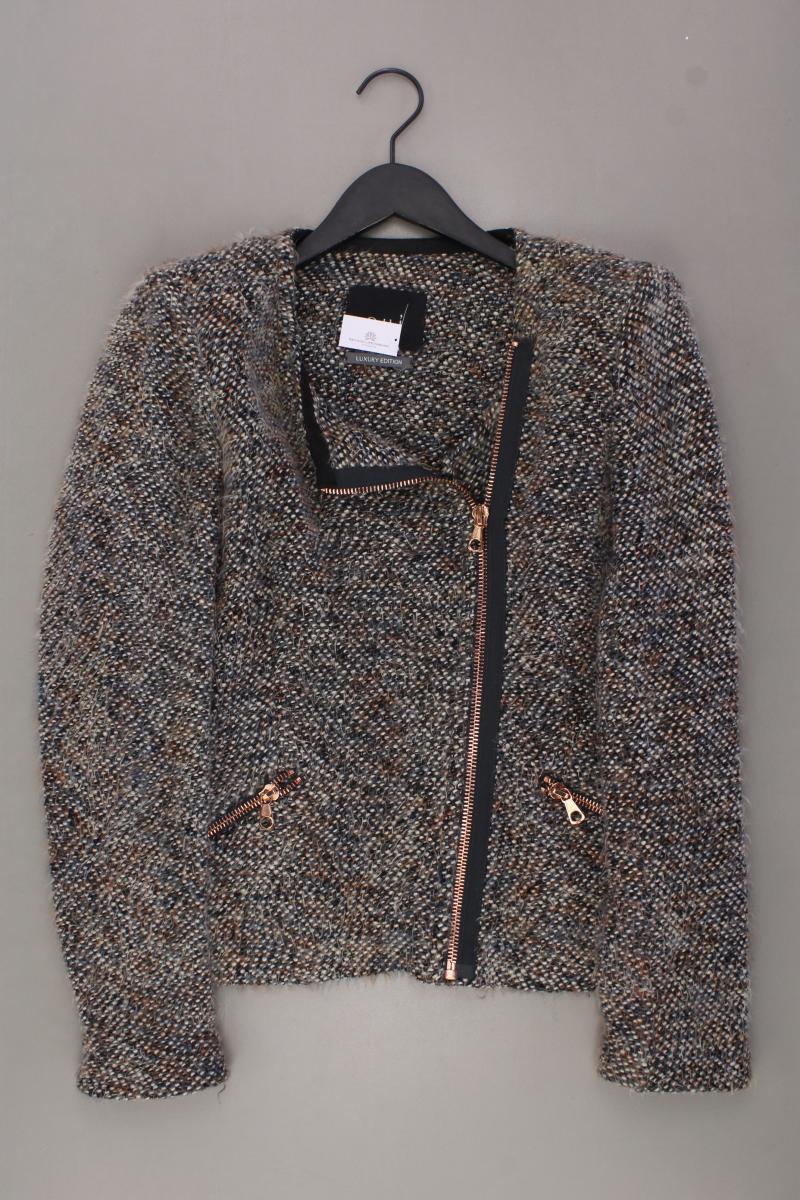Oui Bouclé Jacke Gr. 42 grau aus Schurwolle