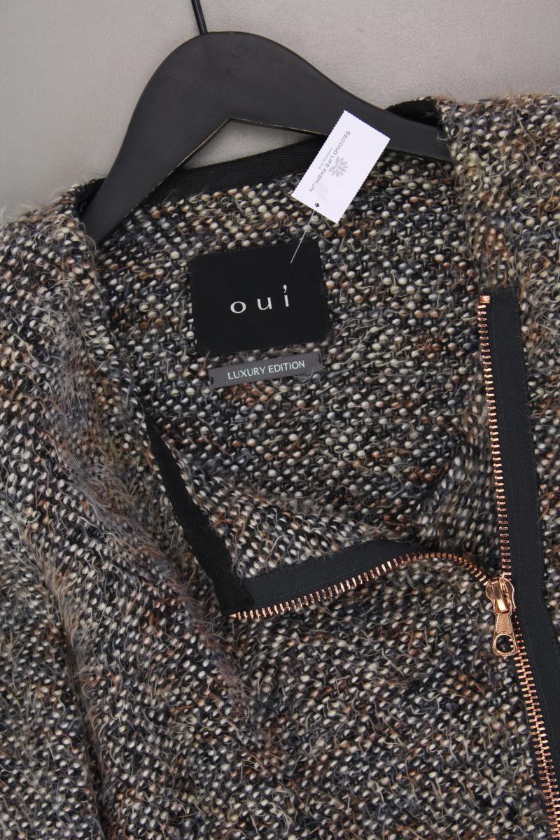 Oui Bouclé Jacke Gr. 42 grau aus Schurwolle