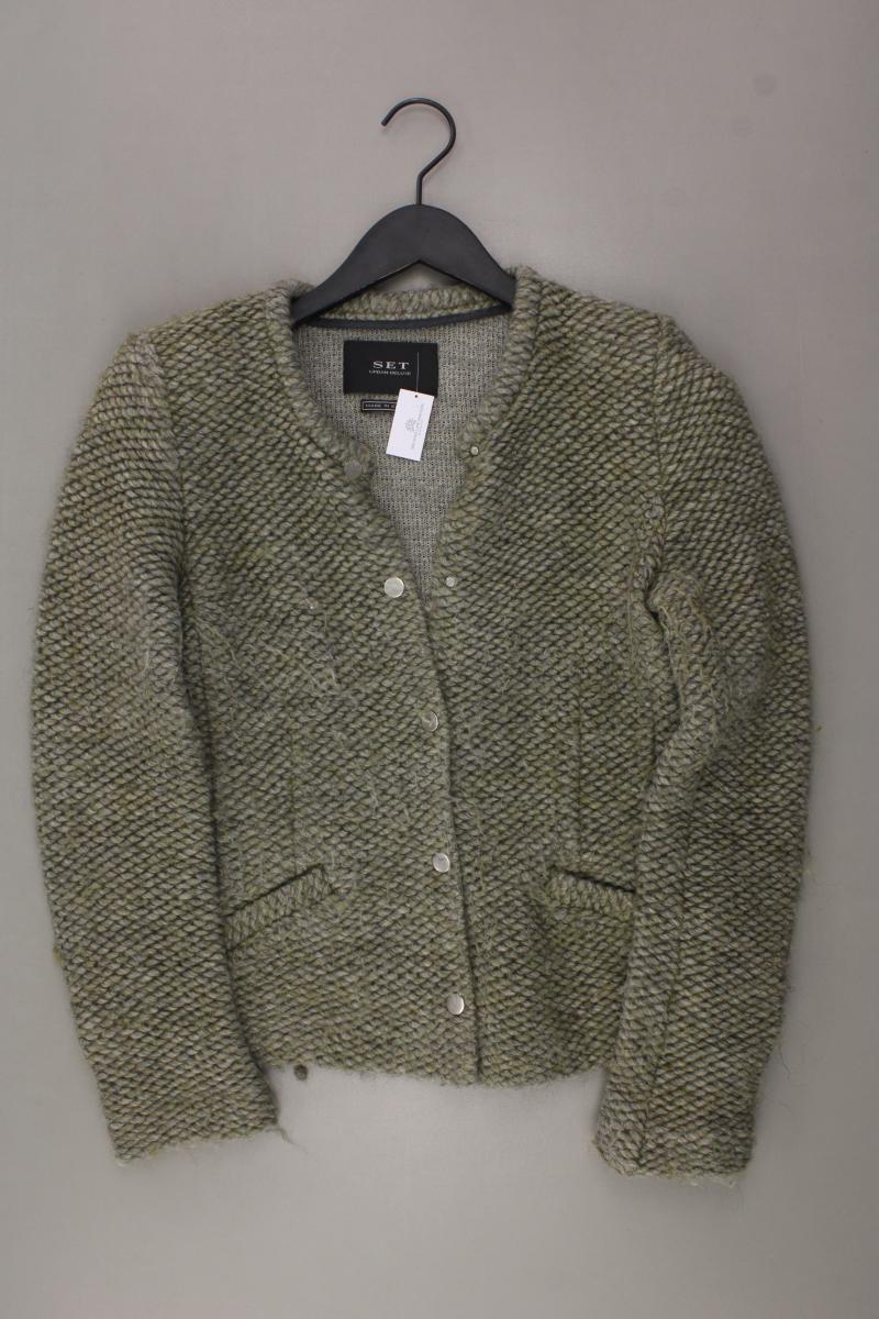 Set Strickjacke Gr. 38 Langarm grün aus Polyacryl