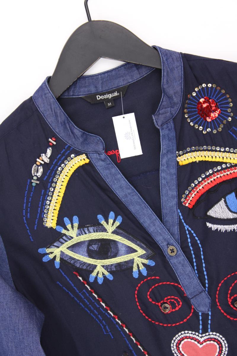 Desigual Langarmbluse Gr. M neuwertig blau aus Viskose