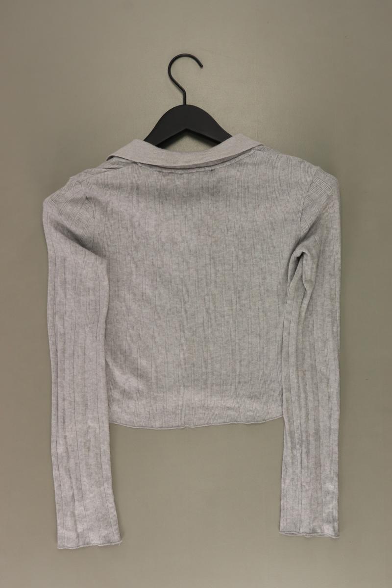 Zara Cropped Shirt Gr. S Langarm grau aus Viskose