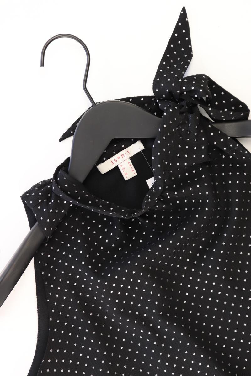 Esprit Ärmellose Bluse Gr. M gepunktet schwarz aus Polyester