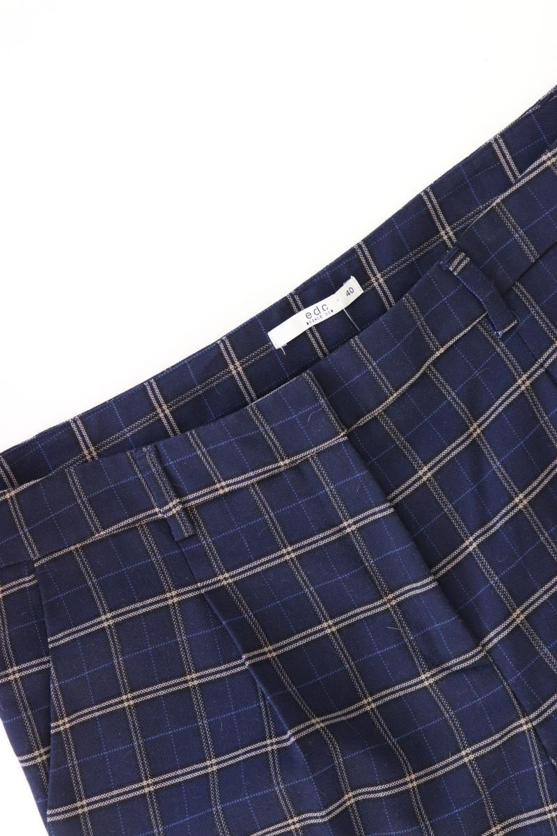 edc by Esprit Stoffhose Gr. 40 kariert blau aus Polyester