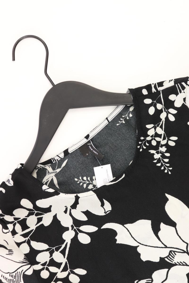 Vero Moda Printshirt Gr. S mit Blumenmuster Kurzarm schwarz aus Polyester