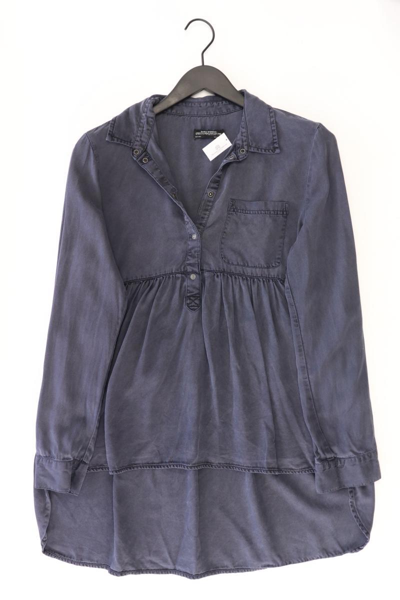 Zara Langarmbluse Gr. M blau aus Lyocell
