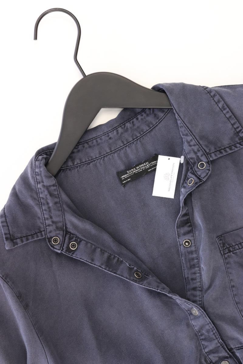 Zara Langarmbluse Gr. M blau aus Lyocell