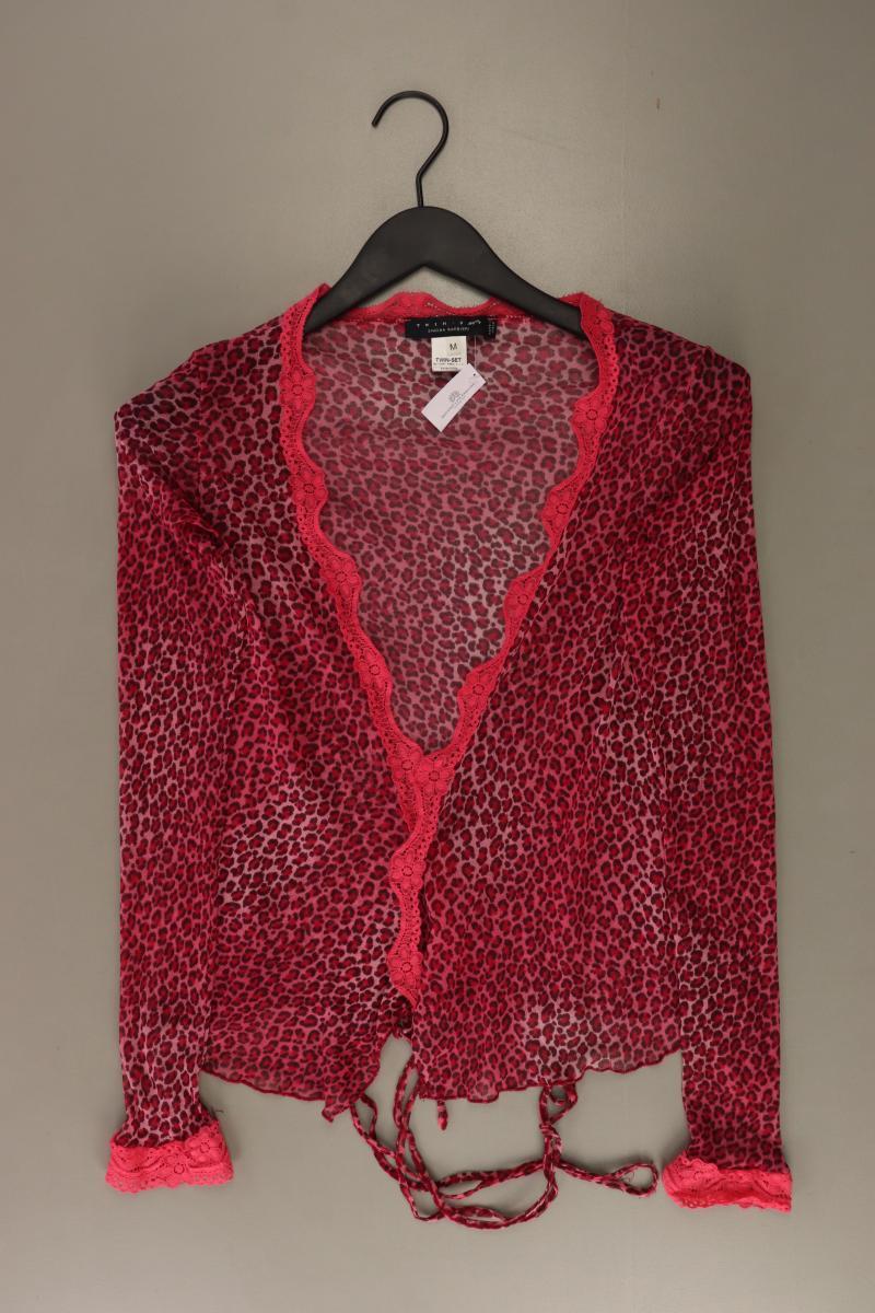 Twin Set Wickelbluse Gr. M mit Tierdruck Langarm pink aus Polyamid