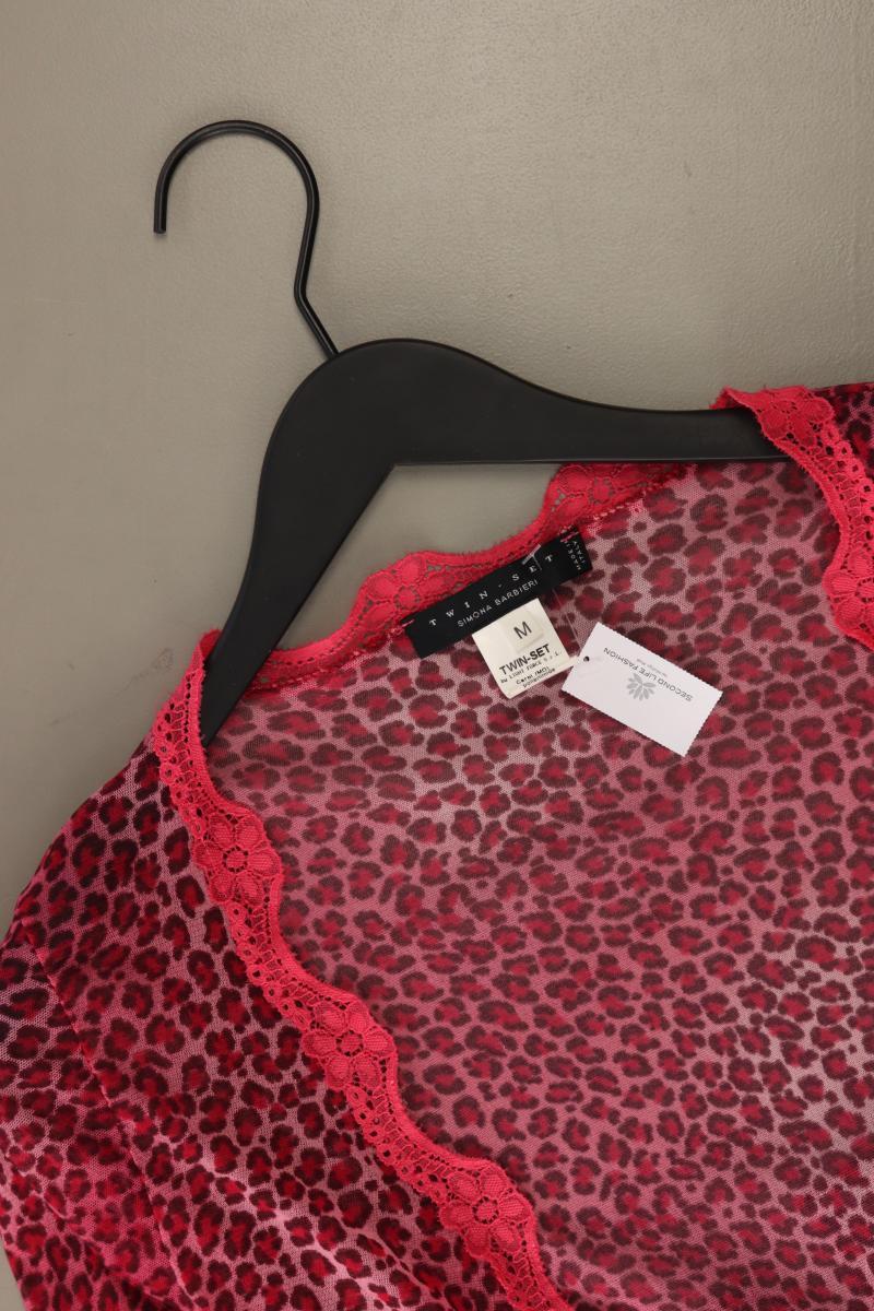 Twin Set Wickelbluse Gr. M mit Tierdruck Langarm pink aus Polyamid