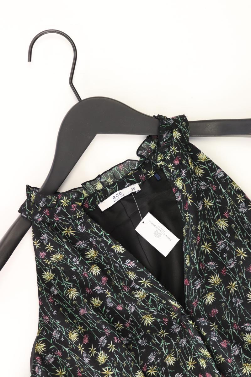 edc by Esprit Chiffonkleid Gr. 36 mit Blumenmuster Ärmellos schwarz