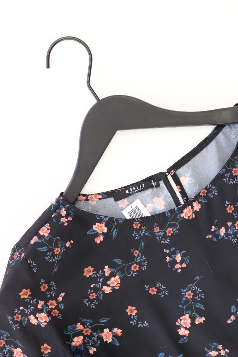 Mohito Langarmkleid Gr. 38 mit Blumenmuster schwarz aus Polyester