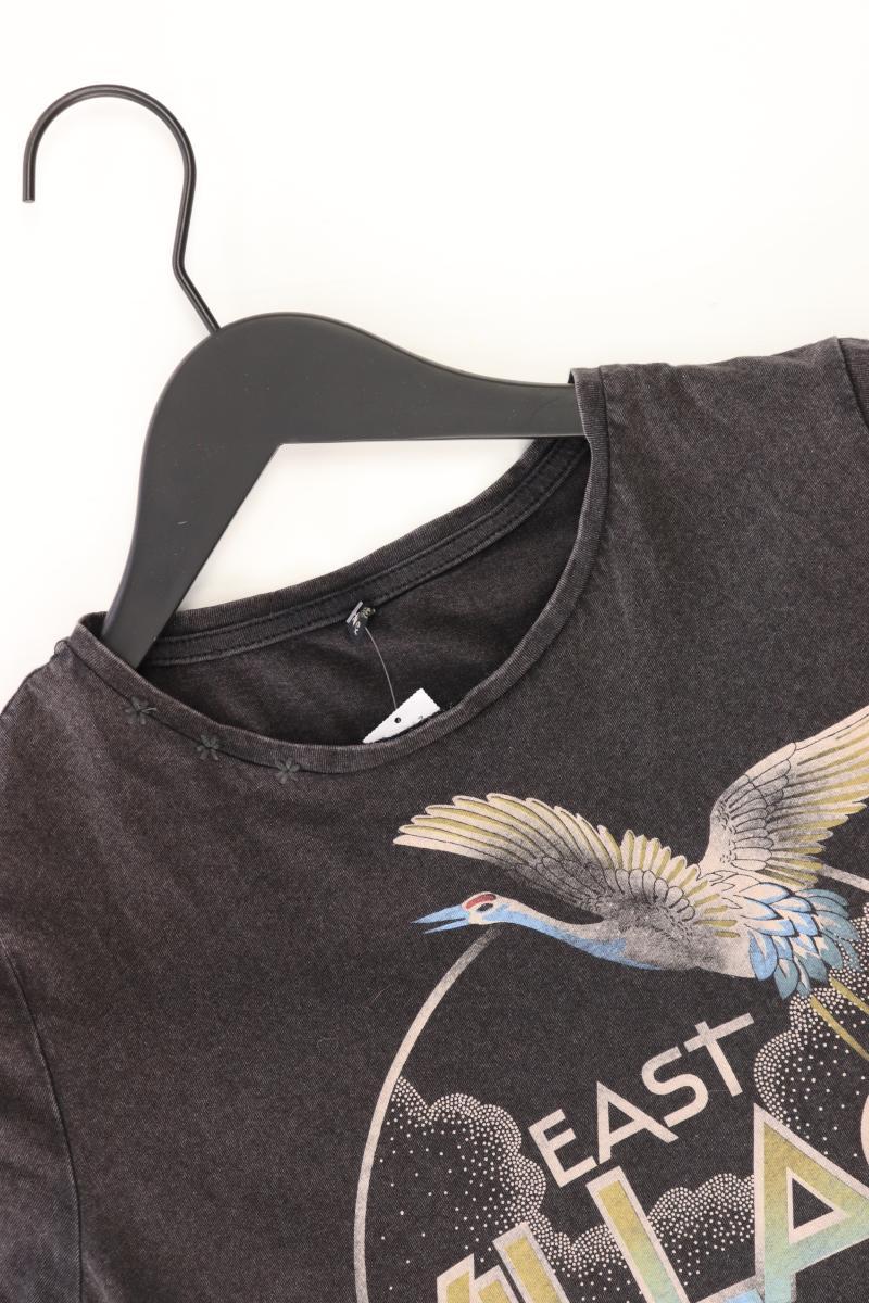 Only Printshirt Gr. XS Kurzarm grau aus Baumwolle