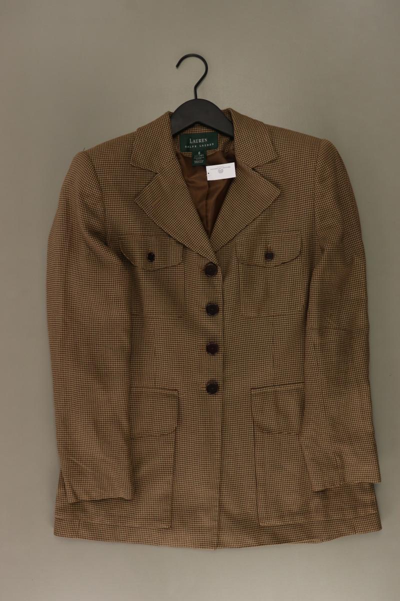 LAUREN Ralph Lauren Longblazer Gr. US 6 (XS) hahnentritt Vintage braun aus Rayon
