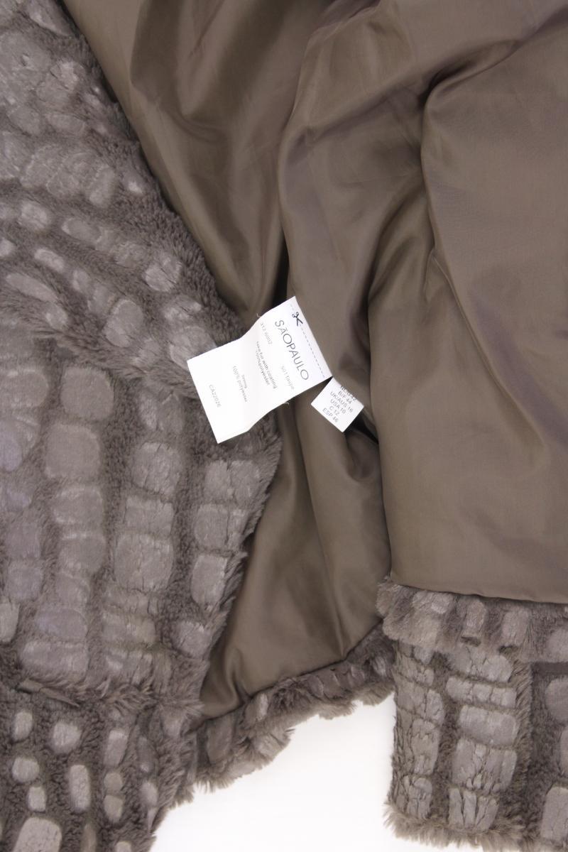 Kunstfelljacke Gr. 42 braun aus Polyester