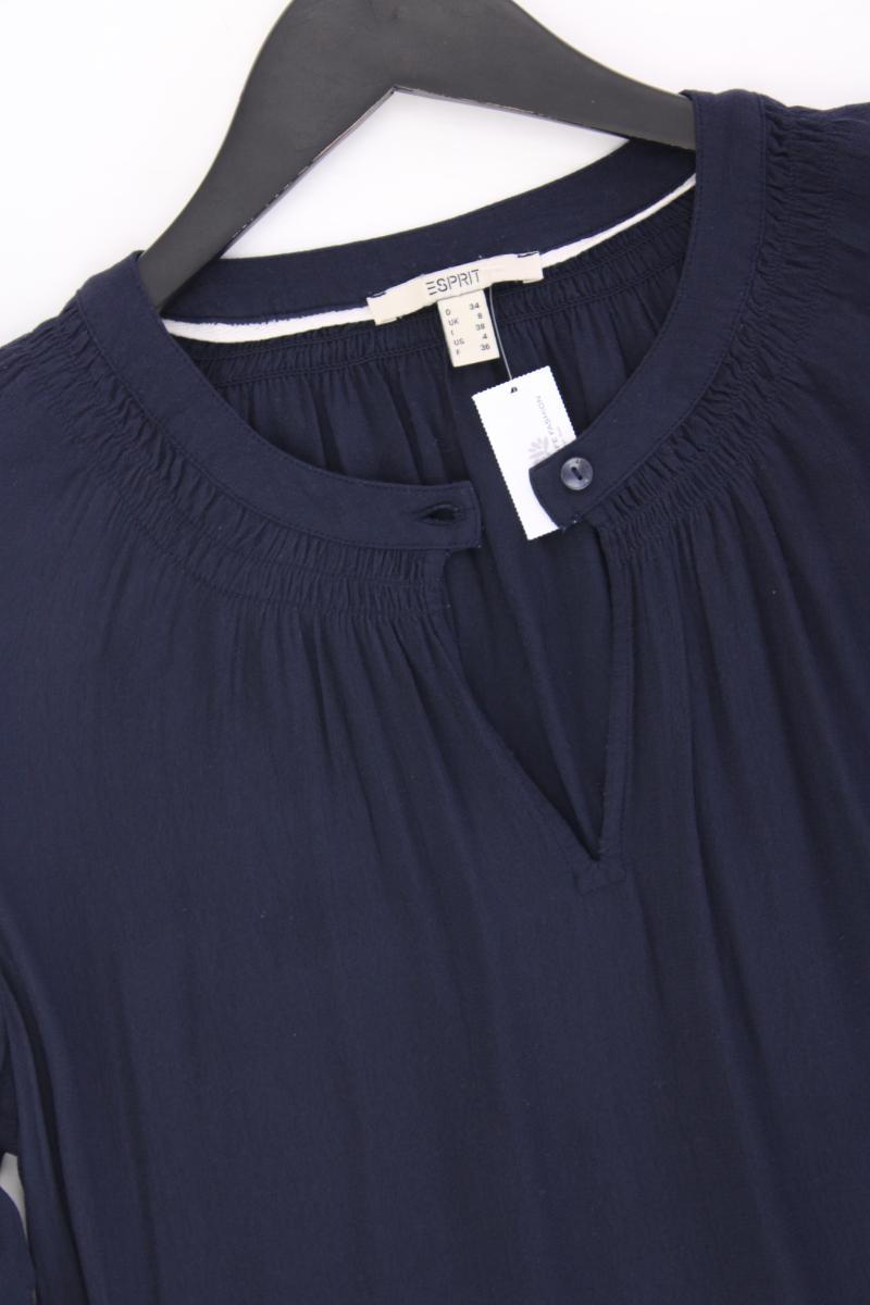 Esprit Langarmbluse Gr. 34 blau aus Viskose