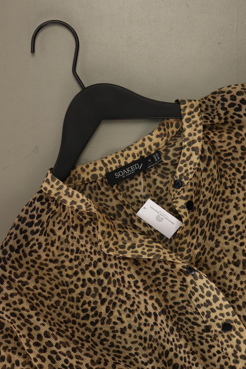 SOAKED IN LUXURY Chiffonbluse Gr. M mit Tierdruck neuwertig Langarm braun