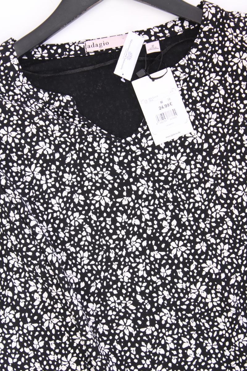 Adagio Longsleeve-Shirt Gr. 38 mit Blumenmuster neu mit Etikett Langarm schwarz