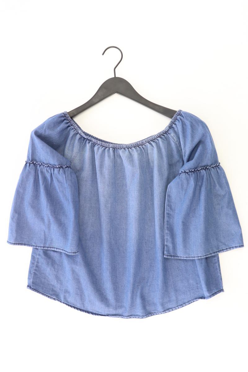 Jacqueline de Yong Regular Bluse Gr. 36 3/4 Ärmel mit Carmen-Ausschnitt blau