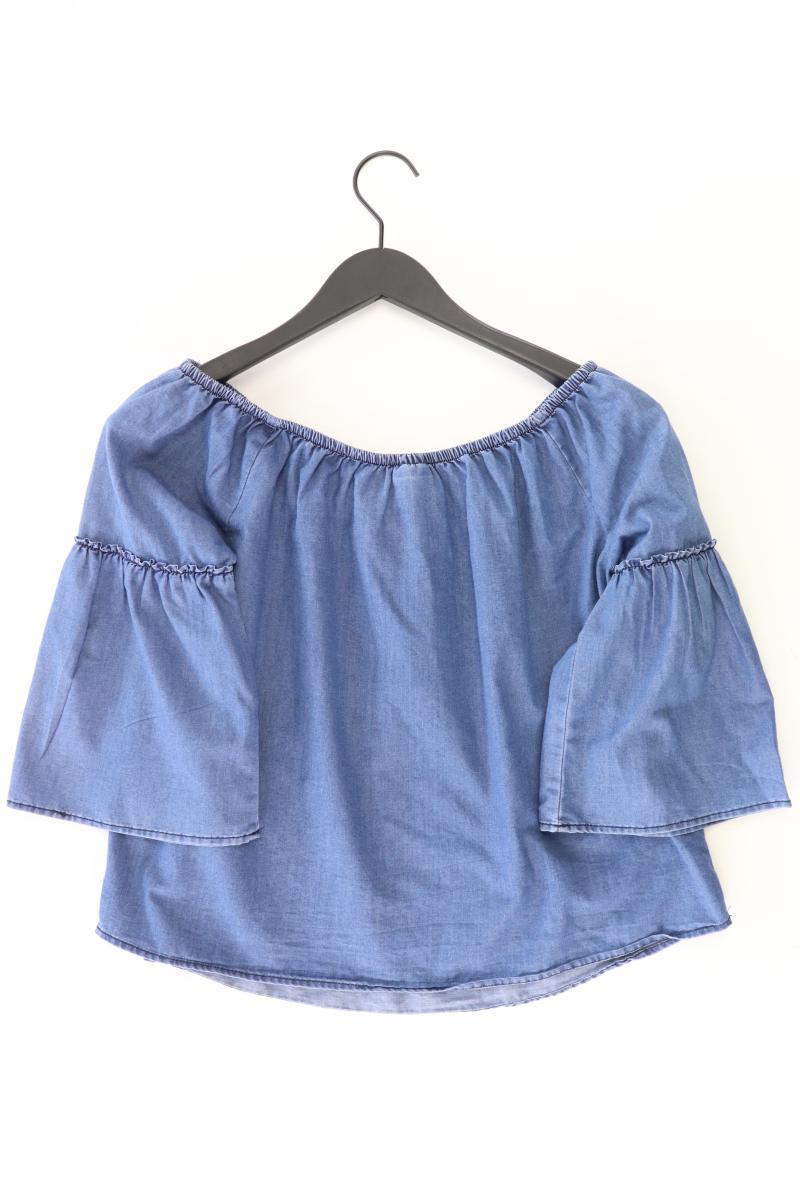 Jacqueline de Yong Regular Bluse Gr. 36 3/4 Ärmel mit Carmen-Ausschnitt blau