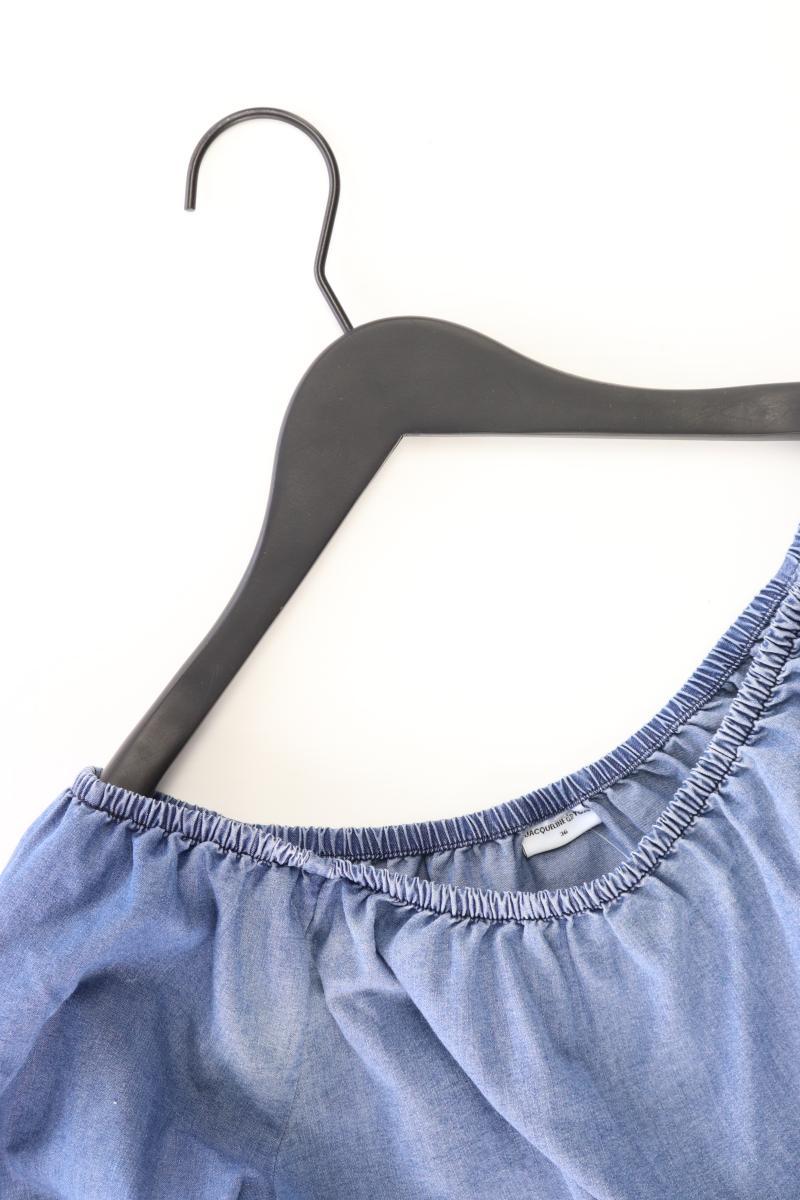 Jacqueline de Yong Regular Bluse Gr. 36 3/4 Ärmel mit Carmen-Ausschnitt blau