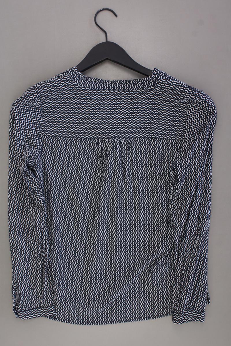 Zero Langarmbluse Gr. 36 geometrisches Muster blau aus Viskose