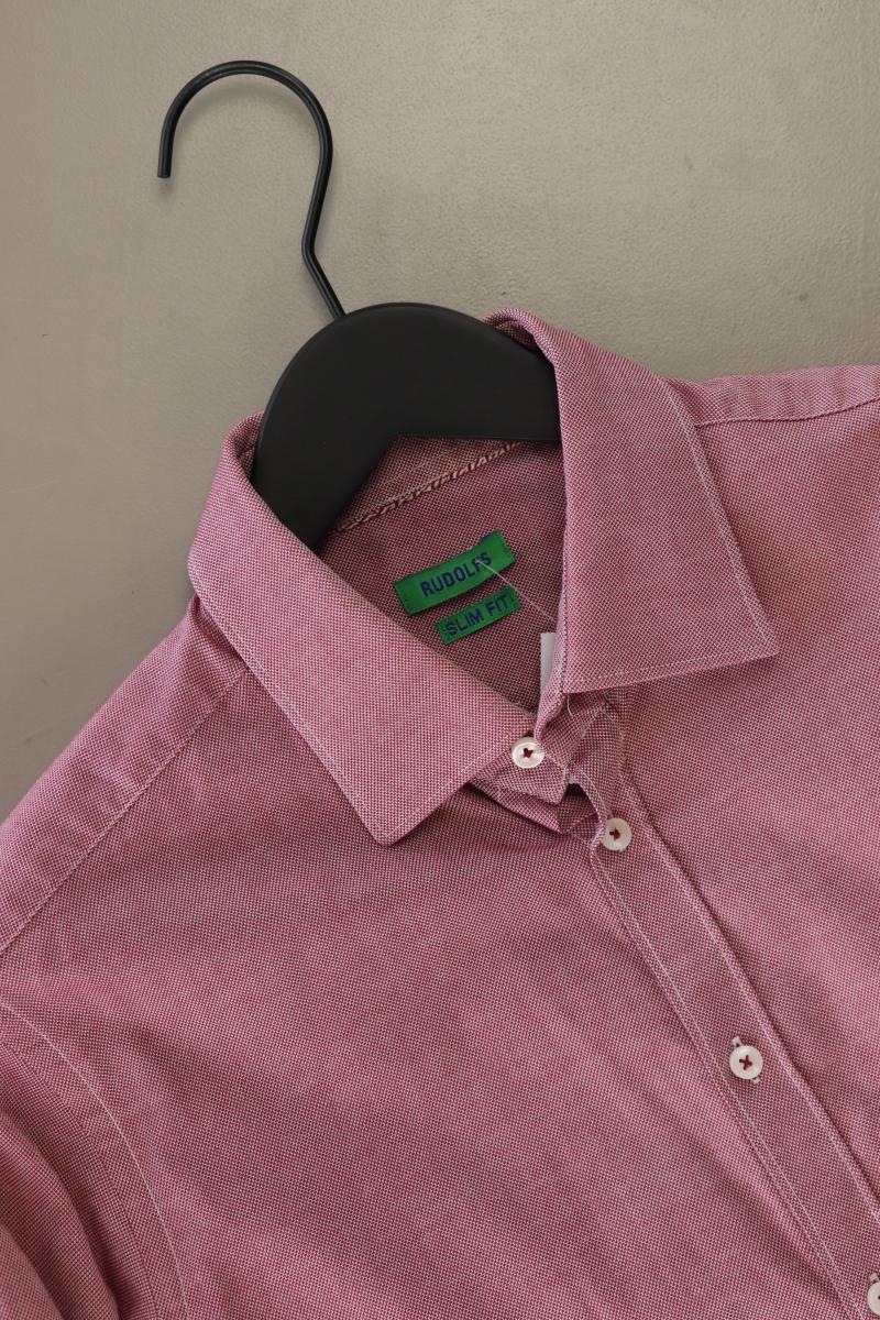 RUDOLFS Langarmhemd für Herren Gr. Hemdgröße 40 rosa aus Baumwolle