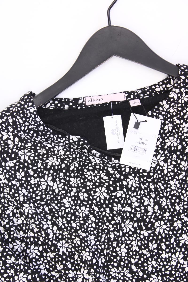 Adagio Longsleeve-Shirt Gr. 38 mit Blumenmuster neu mit Etikett Langarm schwarz
