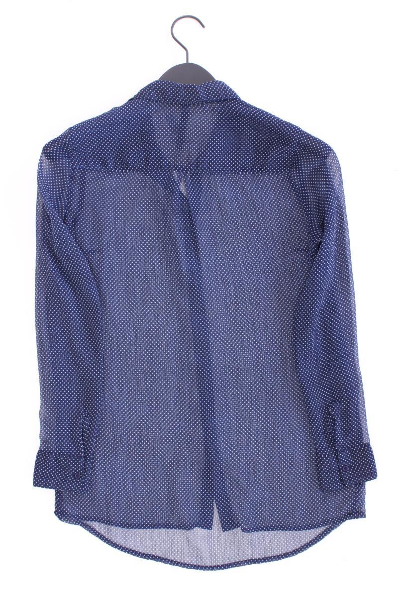 Stradivarius Langarmbluse Gr. S gepunktet blau