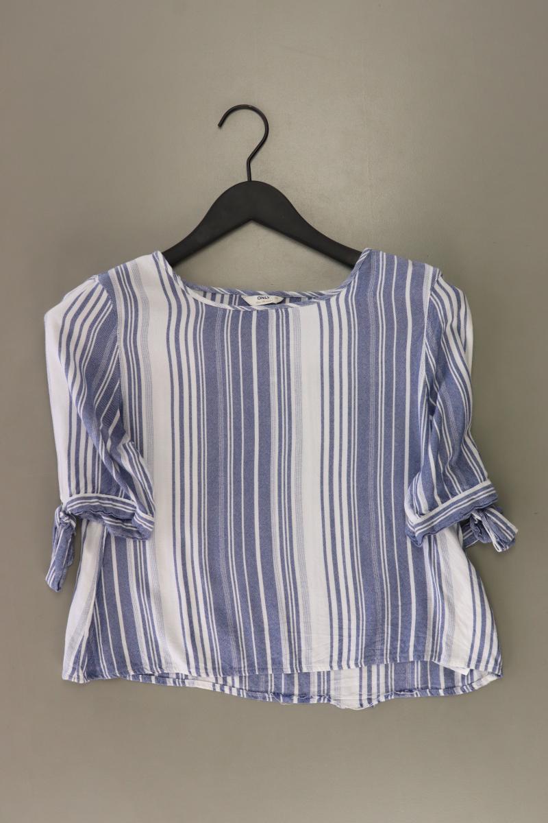 Only Regular Bluse Gr. 36 gestreift 3/4 Ärmel blau aus Viskose