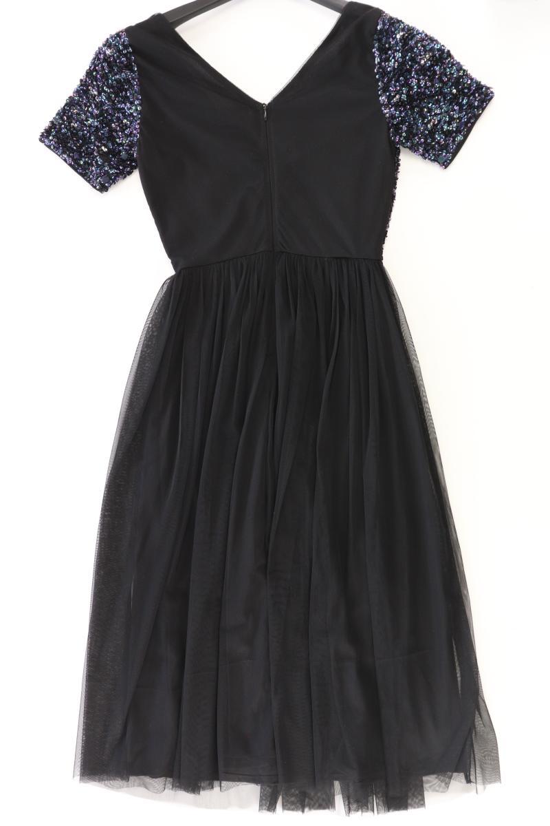 LACE&BEADS Abendkleid Gr. UK 8 (XS) Kurzarm mit Pailletten schwarz aus Polyester
