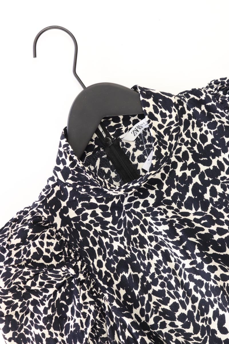 Zara Langarmbluse Gr. S mit Tierdruck schwarz aus Polyester