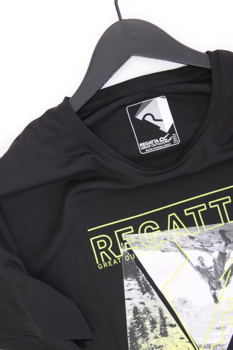 Regatta Printshirt für Herren Gr. 52/54 neuwertig Kurzarm schwarz aus Polyester