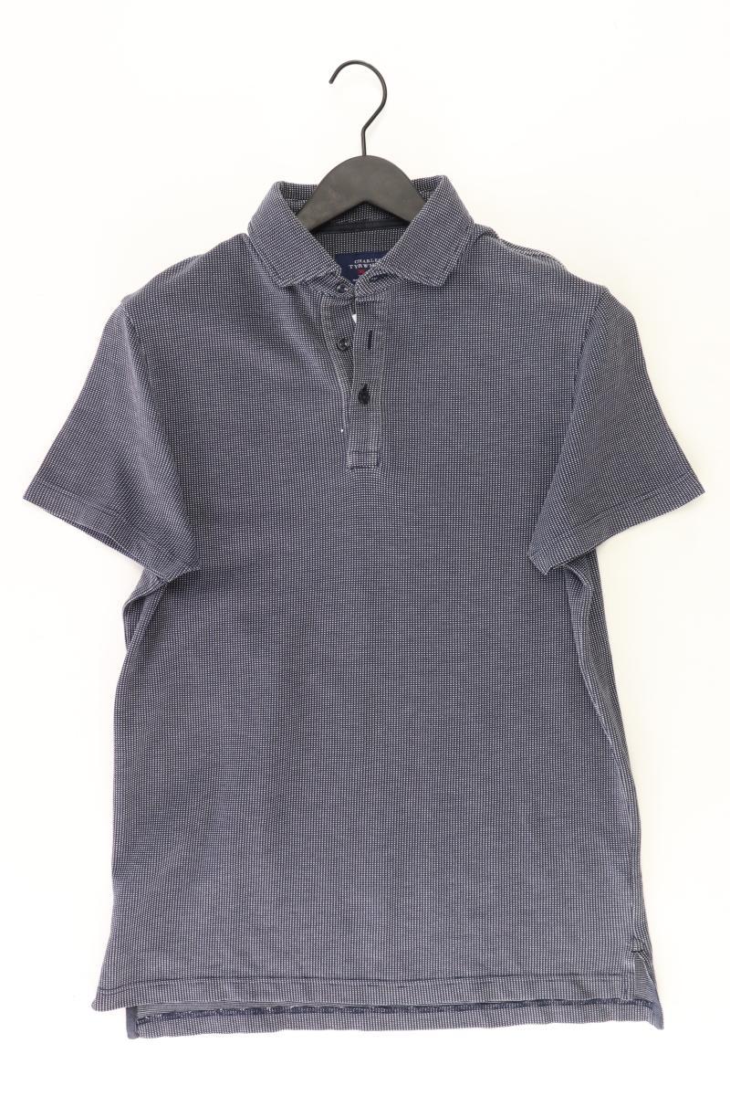 CHARLES TYRWHITT Poloshirt für Herren Gr. M Kurzarm blau aus Baumwolle